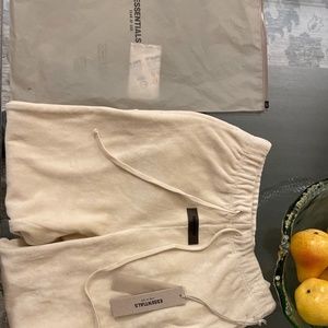 Essentials Fear of God Velour Pant - EGG SHELL -xs